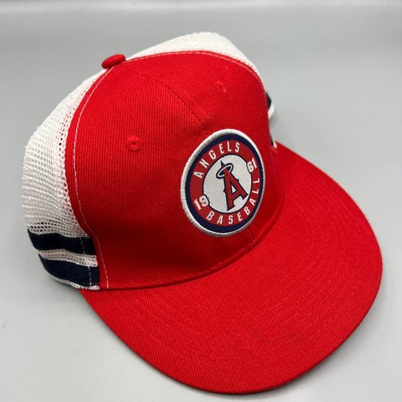 Los Angeles LA Angels MLB Sixth Man Trucker Hat Snap back Cap Red White Men - Picture 3 of 8